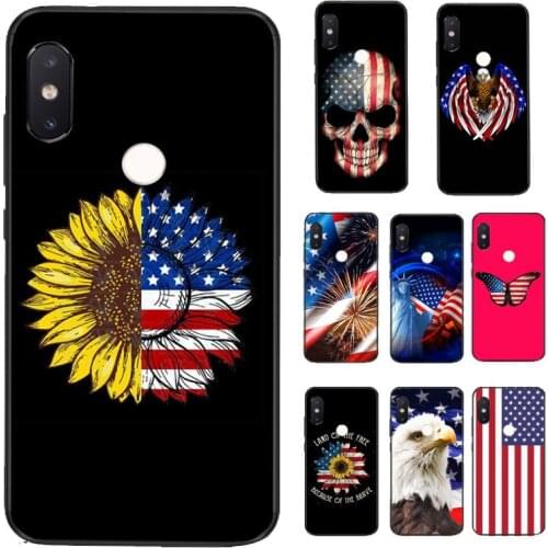 FHNBLJ USA American Flag Eagle DIY phone Case cover Shell for Xiaomi Redmi 5 5Plus 6 6A 4X 7 7A 8 8A 9 Note 5 5A 6 7 8 8Pro 8T 9