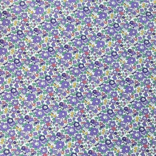 Purple Floral 80S Like Liberty Cotton Fabric For Kids Baby Sewing Cloth Dresses Skirt DIY Handmade Designer Patchwork Meter 2021