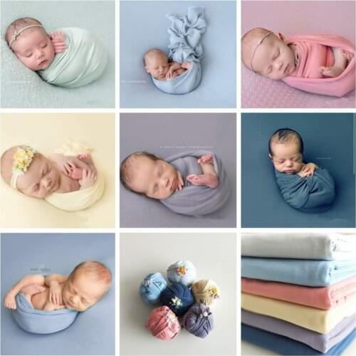 Roadfisher Newborn Photography Props Baby Swaddling Wrap Blanket Backdrop Background Cotton Clothing Photo Shoot Studio 50X160cm
