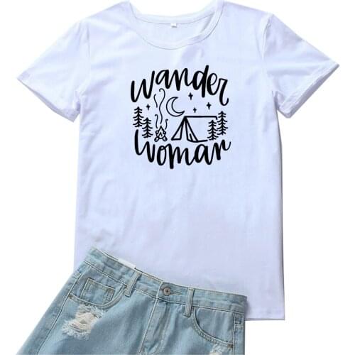 Wander Woman Women Tshirt Fashion Print Pattern T Shirts Women Personality Camping Graphic Tees Women Soft Goth Aesthetic