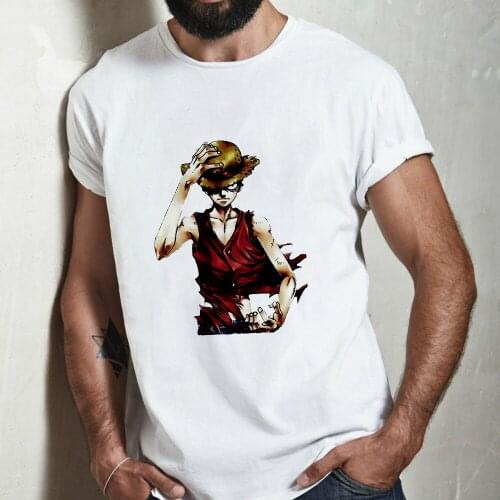 One Piece Cool Luffy Men T Shirt Casual Tshirt Homme O Neck Streetwear Man T-shirt Boys Clothes Anime Summer Top Tees Clothing