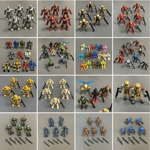 Mega Bloks Construx Halo UNSC Covenant Elite Pilot Zealot Spartan Recruit Army Marine Combat Figure w/ Rifle Gun Sword Toy