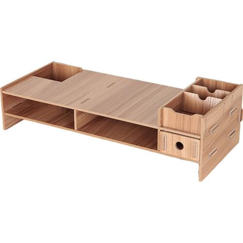 Multi-Function Computer Screen Base Holder Desktop Monitor Stand Laptop Riser Sundries Storage Shelves Home Office Accessories