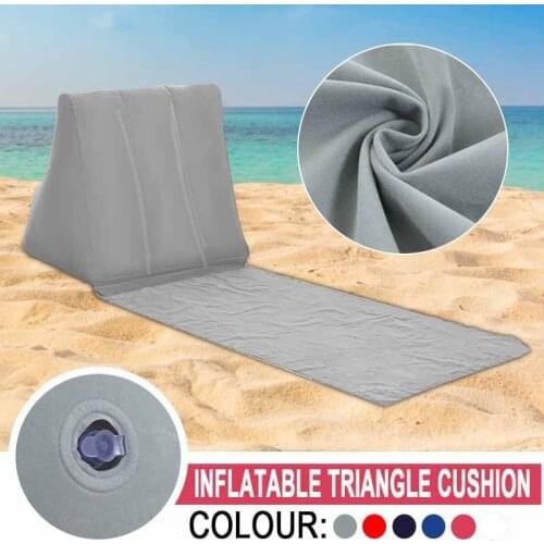 Inflatable Beach Lounger Foldable Soft Inflatable Beach Mat Festival Camping Leisure Lounger Back Pillow Cushion Chair Seat Air