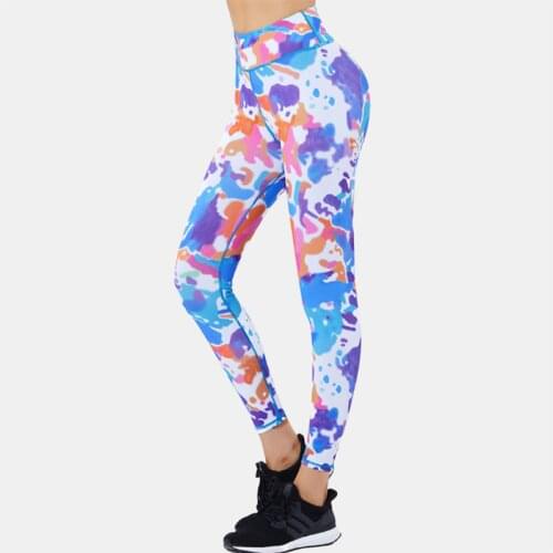 New sports fitness printed design high waist honey peach buttock yoga pants speed dry sports pants buttock lift tight women