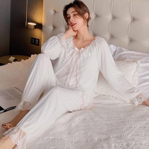 Two Piece PJS Sleep Set Women Mesh Lace Pajamas Set Summer Shirt&Shorts Sleepwear Long Sleeve Lounge Wear Casual Home Clothes