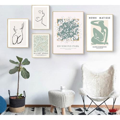 Willow Bough Poster Richmond Park Canvas Painting Nordic Body Line Art Print Modern Wall Picture For Living Room Home Decor