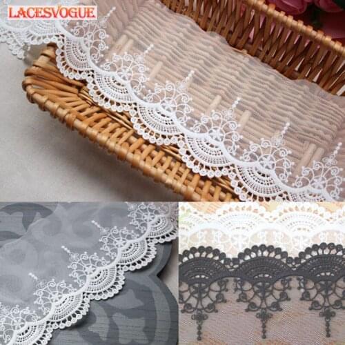 19yards 12cm Mesh cotton embroidery Lace Trim Handmade DIY Garment needlework sewing accessories fabric Clothing Decoration 637