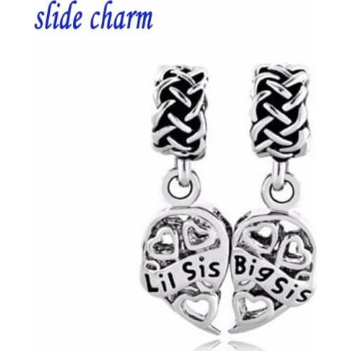 Slide charm Free shipping Genuine Pearl Pendant fit Pandora bracelets niece charm bracelets and jewelry accessories 1