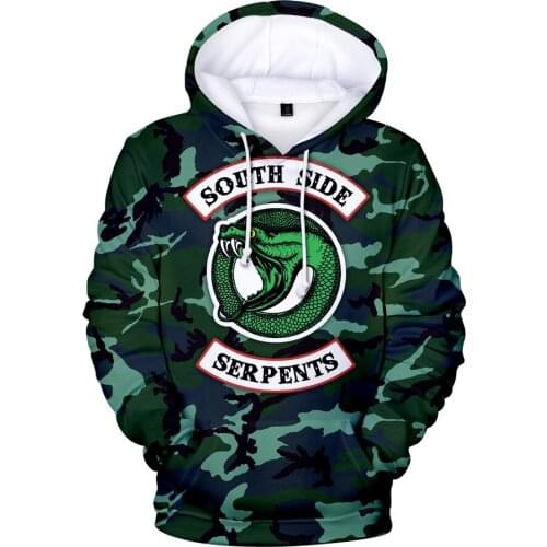 Riverdale Southside Serpents Harajuku Sweatshirt Hoodie Women South Side Serpents Snake Print Hoody Female Cosplay Costumes