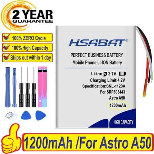 Top Brand 100% New 1200mAh SRP603443 Battery for Astro A50 A20 Batteries + free tools