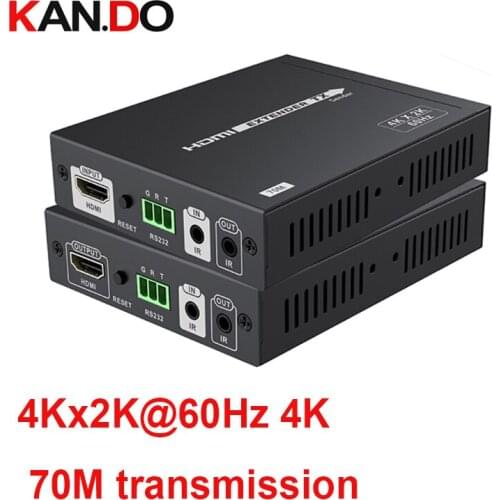 Hdmi transmission 70m 4K*2K@60Hz HDMI HDBaseT 2.0 Lossless Extender CEC HDCP2.2 Ultra HD CEC 24bits Deep Color R232 Control