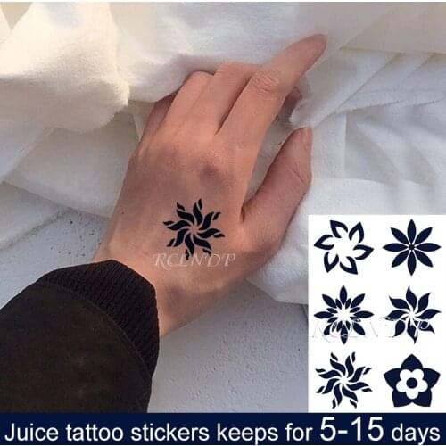 Waterproof Temporary Juice Tattoo Sticker Flower Leaf Pattern Personality Flash Tatoo Fake Tatto Body Art for Men Women