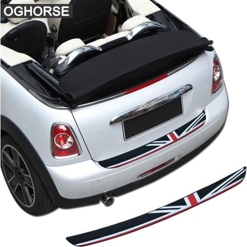 Union Jack Car Rear Bumper Rubber Edge Protection Trunk Guard Plate Trim Protector Stickers For MINI Cooper S R55 R56