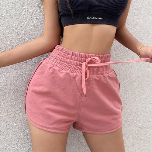 Drawstring Double Layer Workout Women Yoga Shorts Loose Comfortable Cotton Running Capri Pant Elastic Waist Sport Short S M L XL