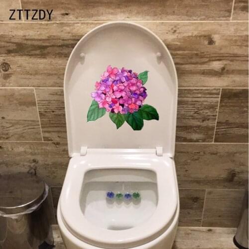 ZTTZDY 22*19.8CM Hydrangea Flower Home Decor Bedroom Wall Decal Toilet Seat Stickers T2-0649