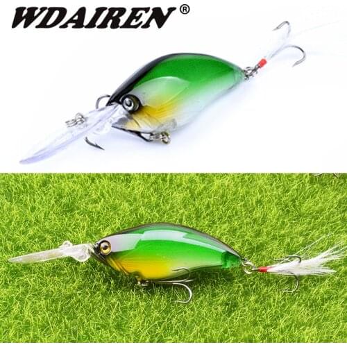 1Pcs Long Tongue Crank Fishing Lure 11cm 16.5g Deep Diving Minnow Hard Bait With Feather Hooks Crankbait Pesca Fishing Tackle