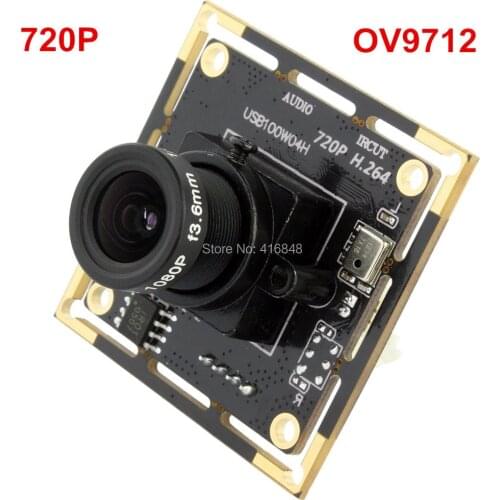 1280X720 H.264 30fps 12mm lens 1.0megapixel CMOS OV9712 free driver UVC 720P HD USB Camera Module for Video Conference