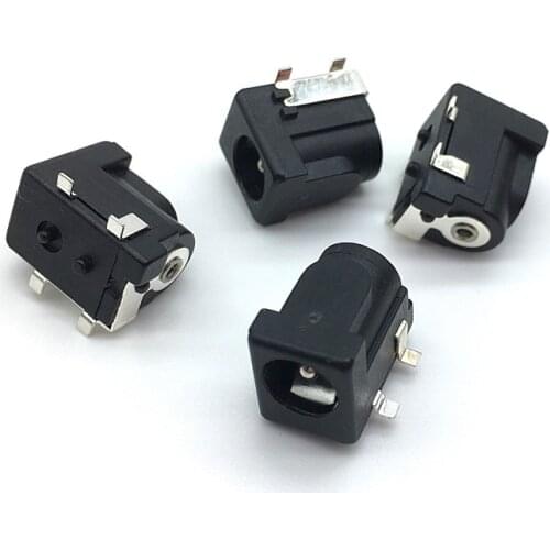 50pcs SMD DC-005 DC-050 DC Power Jack Socket Connector DC005 5.5*2.1mm Socket Round The Needle Black Color Socket