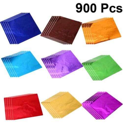 900pcs Colorful Aluminum Foil Paper Practical Tea Wrapping Paper Gift Food Package Paper For Packaging Chocolate Foil