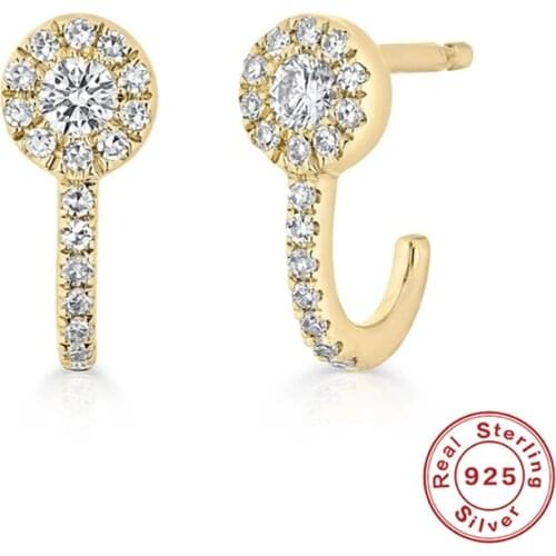 AIDE 925 Silver Earrings For Women 2021 Trend Hook Stud Earring Fashion Fine Jewelry Zircon Pendientes Brincos Aretes CZ Gifts