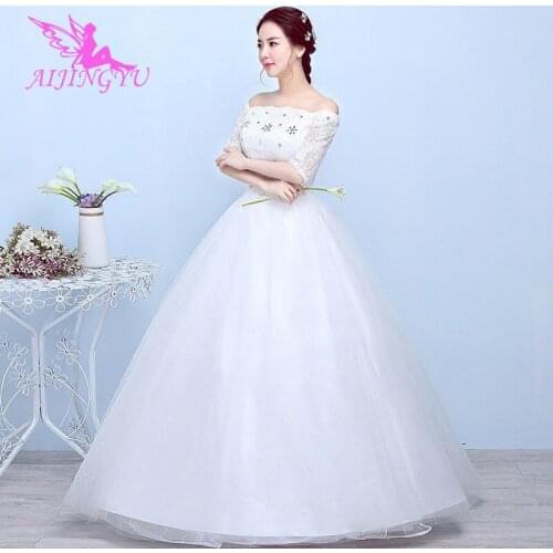 AIJINGYU 2021 2020 beauty Customized new hot selling cheap ball gown lace up back formal bride dresses wedding dress FU286