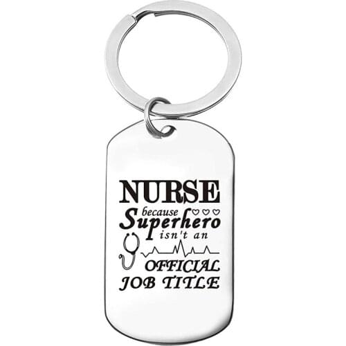 Funny Nurse Stainless Steel Key chain Gifts,Graduation Birthday International Nurses Day gifts,Best gift for Daughter Son Friend