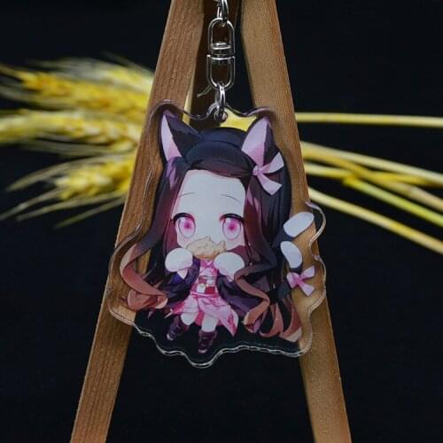 [MYKPOP]DEMON SLAYER Keyring Nezuko Action Figure Pendants Decoration for Keys Bags Amine Fans SC20082920