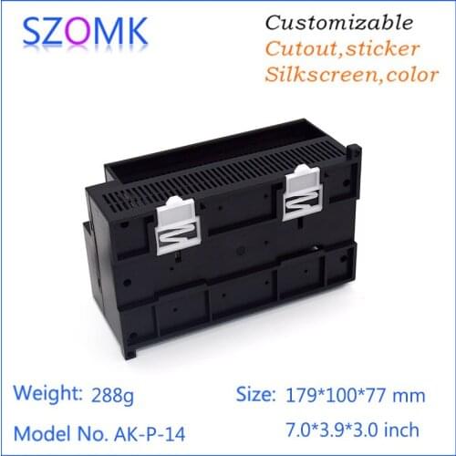 Abs material black plastic din rail instrument enclosure plc junction box (1pcs) 179*100*77mm plastic electrical box project box