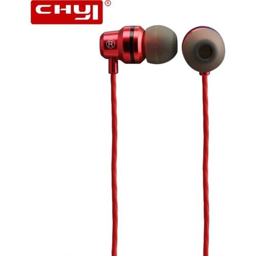 CHYI 3.5mm Wire Metal Music Earphone Heavy Bass Airdots Headset Gamer Earbuds Gamer Earphones With Mic For PC Phone Tablet MP3