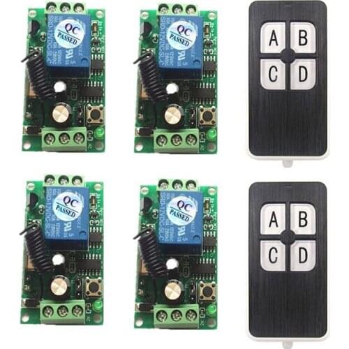 DC12V 1CH 10A wireless remote control switch system teleswitch 2X Transmitter + 2X Receiver relay smart house z-wave