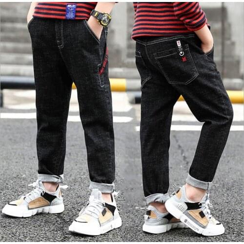 Kids Boys Jeans Fashion Clothes Classic Pants Denim Clothing Children Baby Boy Casual Bowboy Long Trousers 4-15Y