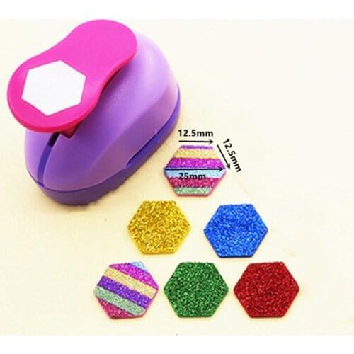 Free Ship 1"/12.5mm length Hexagon shaped EVA foam hole punch paper cutter handmade scrapbooking polygon craft punch machine
