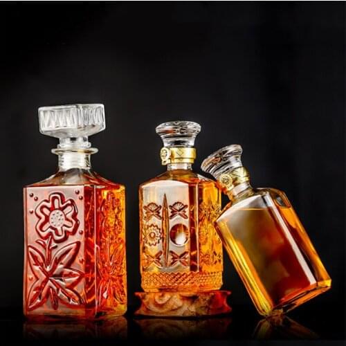 European Creative Transparent Whiskey Wine Glass Bottle Household Spirits Jug Party Beer Wine Decanter Drinkware Bar Tools