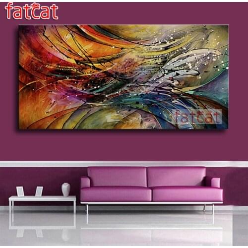 FATCAT Abstract line landscape Large Diy Diamond Painting Full square round drill 5d Diamond Embroidery Mosaic Art Decor AE1956