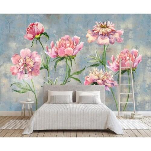 Wallpaper photo 3 d custom mural Hand painted watercolor peony flower home decor in the living room Wallpaper for walls in rolls