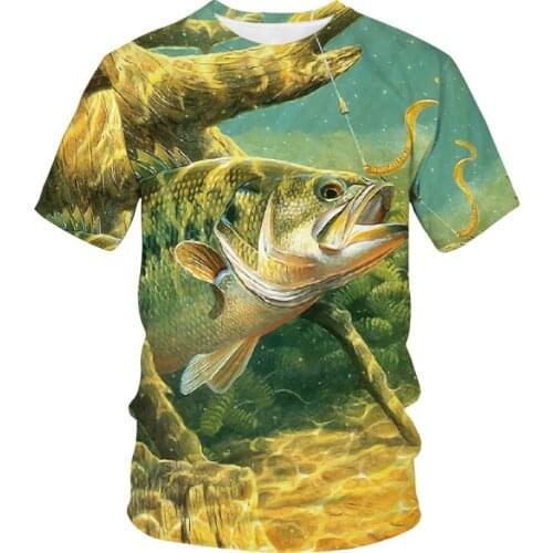 New Men/women Animal Sea Fish 3d Print Pattern T-shirt Fashion Streetwear Fishing Hip Hop Unisex Trendy Clothes Plus Size Tops
