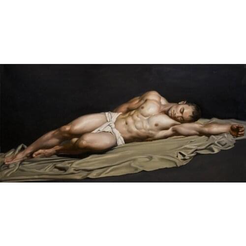 GOOD ART--TOP NUDE MAN print art painting-nude male MEN oil painting Strong body art GAY Withered ART ON CANVAS