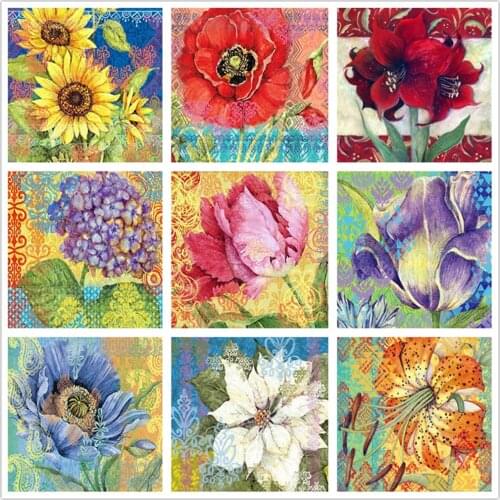 5D Diamond Painting Oil Painting Flower Cross Stitch Embroidery Set Full Diamond Mosaic Sunflower Christmas Gift Home Decoration