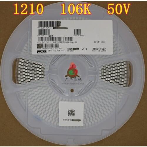 GRM32ER71H106KA12L SMD MLCC 1210 10uF(106) ±10% 50V Ceramic Capacitor GRM32ER61C476KE15L SMD MLCC 1210 47uF(476) ±10% 16V