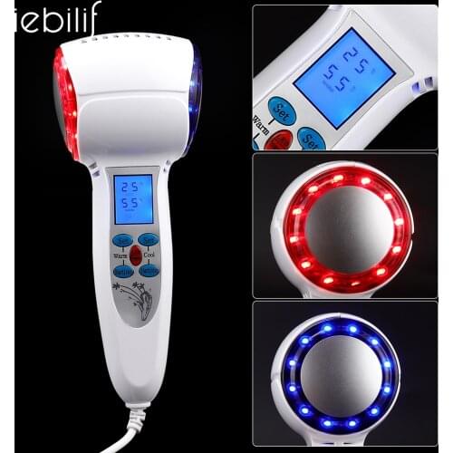 Facial Beauty Massager Hot Cold Hammer Cryotherapy Red Blue Photon Skin Lifting Tighten Anti-aging Shrink Pore Skin Care Spa