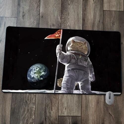 Mouse Pad Space Cat Gaming Accessories Pc Gamer Desk Mat Desk Decoration Kawaii Mouse Mat Xxl Sublimation Blanks Computer Table