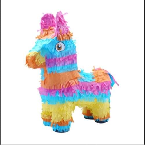Hot Sale Donkey Pinata Paper Pinata Rainbow Donkey Shape Game Props Sugar Beat Creative Decoration For Children Birthday Party
