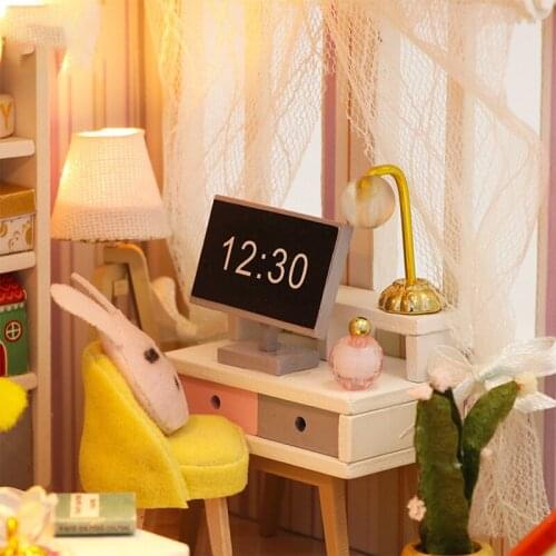 DIY Miniature Dollhouse Furniture Kit Model Building Double Layer Small House Toys For Children Wood Doll House For Adult Gifts