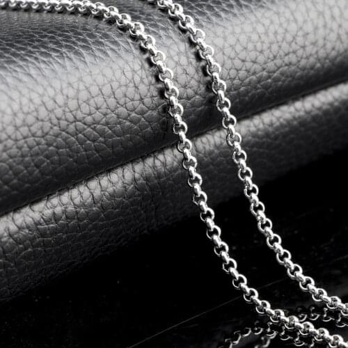 Fashion Silver Polishing 3mm 316L Stainless Steel Women Men Chain Necklace A-2239