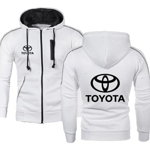 Mens Hoodies Toyota car logo printing Casual hiphop Harajuku Gradient color Hooded Fleece Sweatshirts zipper Jacket Clothing