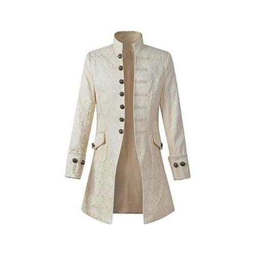 Men Victoria Steampunk Coat Retro Outwear Vintage Prince Overcoat Medieval Renaissance Jacket Costume Halloween Clothing Men