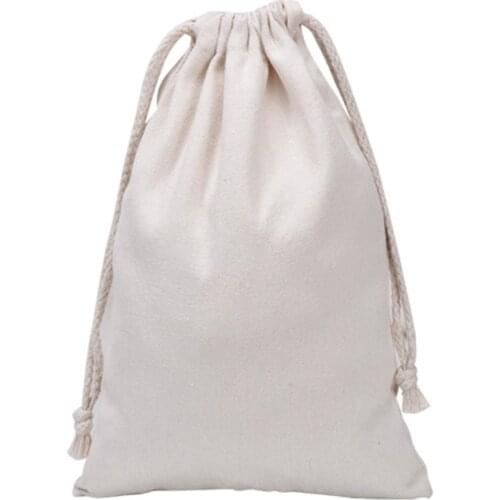 New Beige Natural Burlap Linen Jute Drawstring Pocket Party Favors Packaging Bag Wedding Candy Gift Sacks 20X25cm, 20PCS