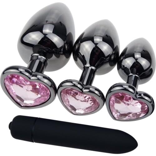 Plating Black Metal Anal Plug Jewelry Vibrator Sex Toys Woman Prostate Massager Bullet Vibrator Butt Plug Adult Game For Men Gay