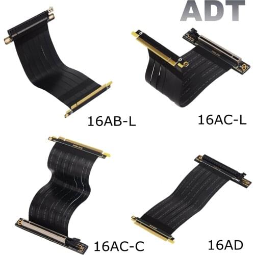 Riser PCI-E 3.0 x16 Graphic Card Extension Cable PCIE 16x Double Fold 90 Degree Vertical Reverse Male/Female Angle Flexible Cord